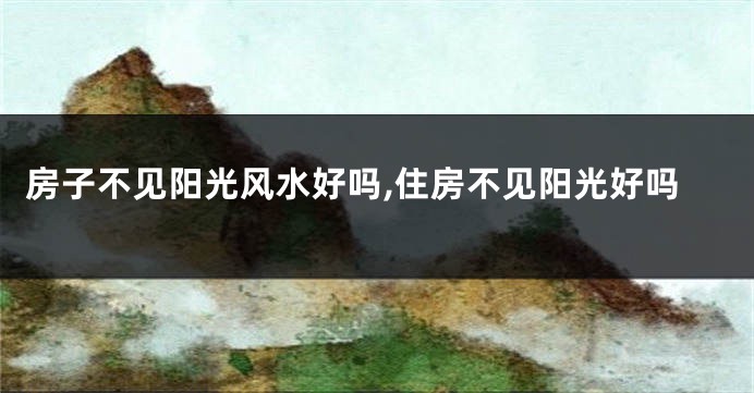 房子不见阳光风水好吗,住房不见阳光好吗