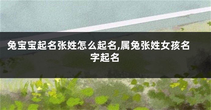 兔宝宝起名张姓怎么起名,属兔张姓女孩名字起名