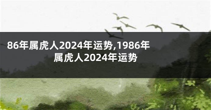 86年属虎人2024年运势,1986年属虎人2024年运势