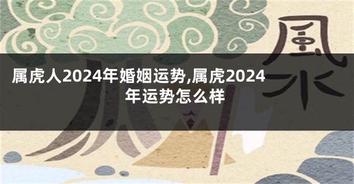 属虎人2024年婚姻运势,属虎2024年运势怎么样
