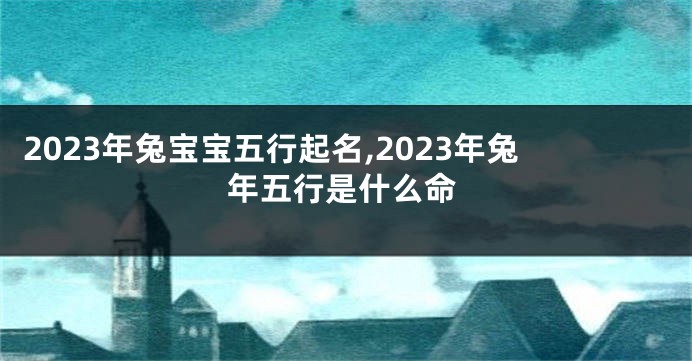 2023年兔宝宝五行起名,2023年兔年五行是什么命