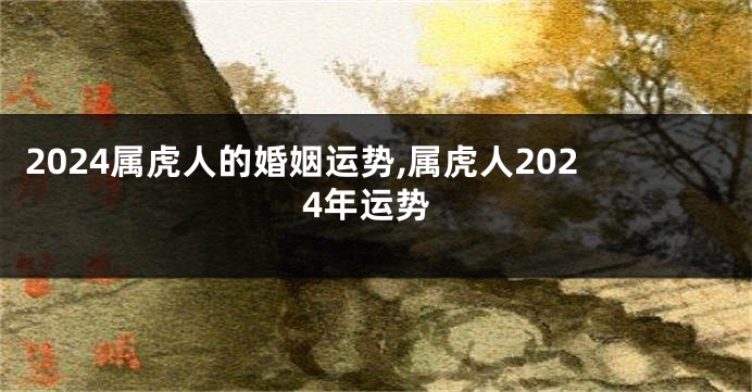 2024属虎人的婚姻运势,属虎人2024年运势