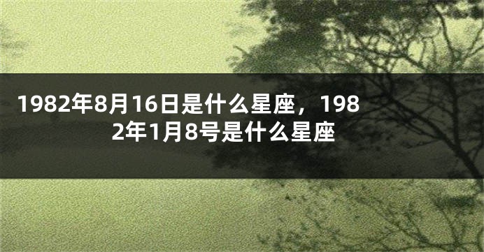 1982年8月16日是什么星座，1982年1月8号是什么星座