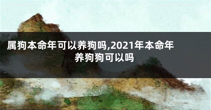 属狗本命年可以养狗吗,2021年本命年养狗狗可以吗