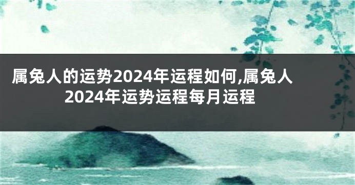属兔人的运势2024年运程如何,属兔人2024年运势运程每月运程