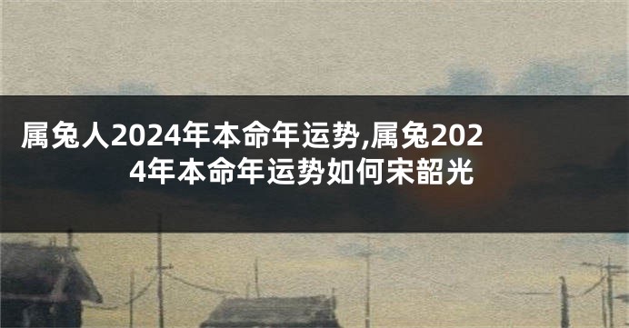 属兔人2024年本命年运势,属兔2024年本命年运势如何宋韶光