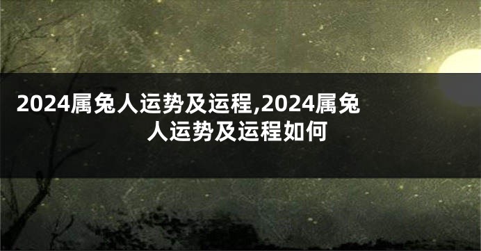 2024属兔人运势及运程,2024属兔人运势及运程如何