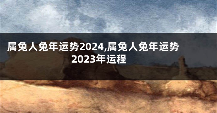 属兔人兔年运势2024,属兔人兔年运势2023年运程