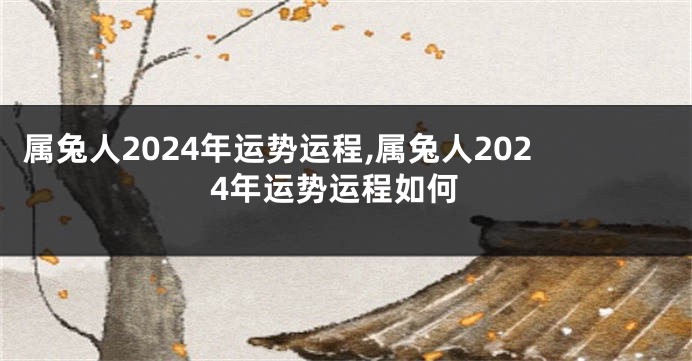 属兔人2024年运势运程,属兔人2024年运势运程如何
