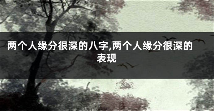 两个人缘分很深的八字,两个人缘分很深的表现