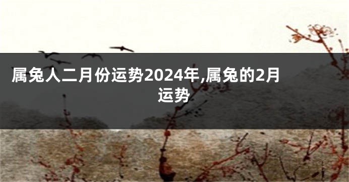 属兔人二月份运势2024年,属兔的2月运势