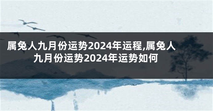 属兔人九月份运势2024年运程,属兔人九月份运势2024年运势如何