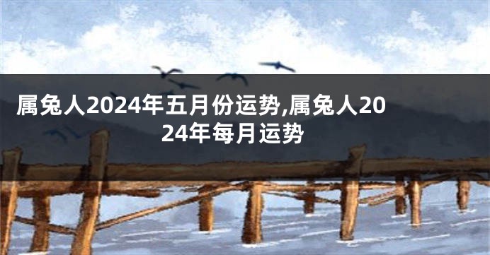 属兔人2024年五月份运势,属兔人2024年每月运势