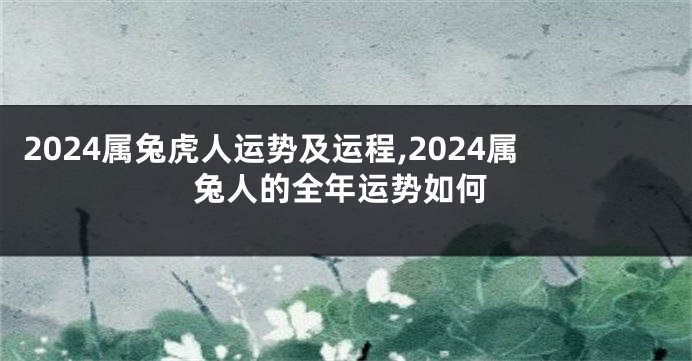 2024属兔虎人运势及运程,2024属兔人的全年运势如何