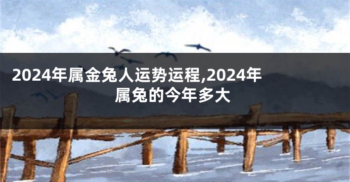 2024年属金兔人运势运程,2024年属兔的今年多大