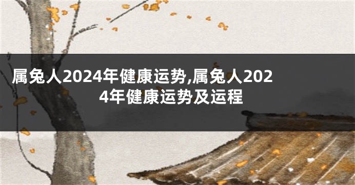 属兔人2024年健康运势,属兔人2024年健康运势及运程