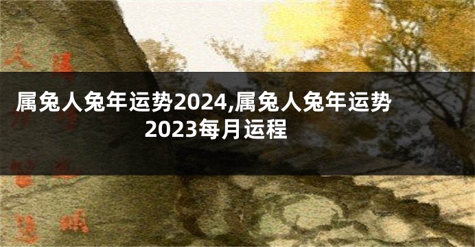 属兔人兔年运势2024,属兔人兔年运势2023每月运程