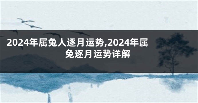 2024年属兔人逐月运势,2024年属兔逐月运势详解