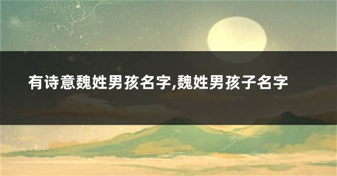 有诗意魏姓男孩名字,魏姓男孩子名字