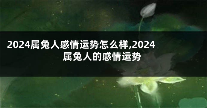 2024属兔人感情运势怎么样,2024属兔人的感情运势