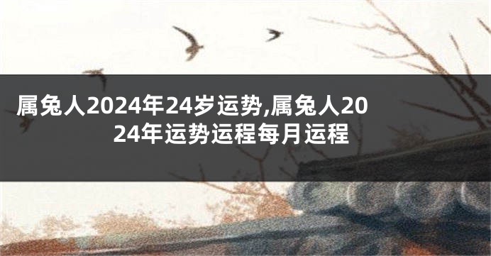 属兔人2024年24岁运势,属兔人2024年运势运程每月运程