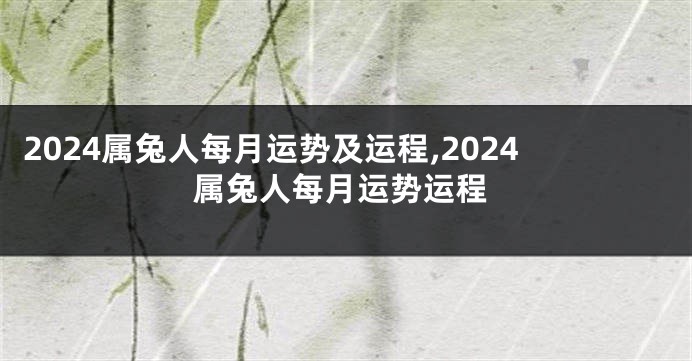 2024属兔人每月运势及运程,2024属兔人每月运势运程