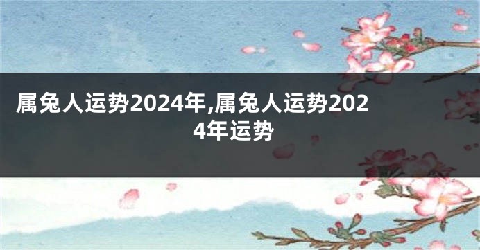 属兔人运势2024年,属兔人运势2024年运势