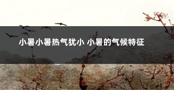 小暑小暑热气犹小 小暑的气候特征