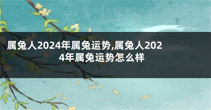 属兔人2024年属兔运势,属兔人2024年属兔运势怎么样