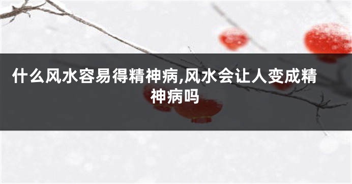 什么风水容易得精神病,风水会让人变成精神病吗