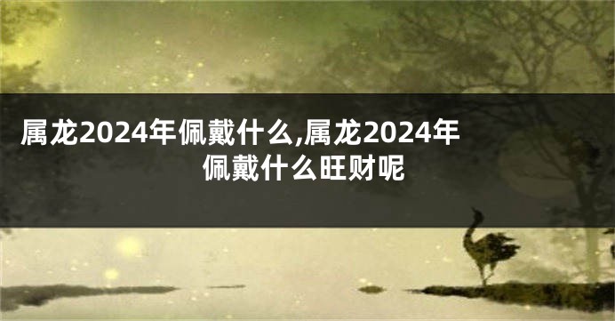 属龙2024年佩戴什么,属龙2024年佩戴什么旺财呢