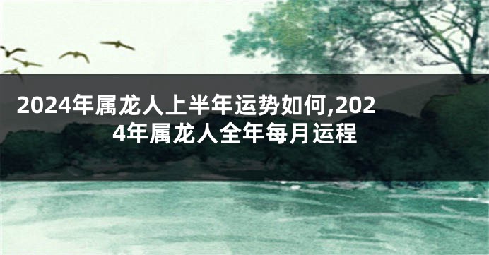2024年属龙人上半年运势如何,2024年属龙人全年每月运程