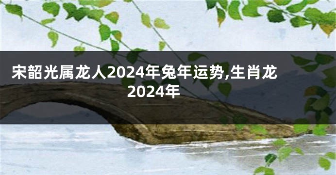 宋韶光属龙人2024年兔年运势,生肖龙2024年
