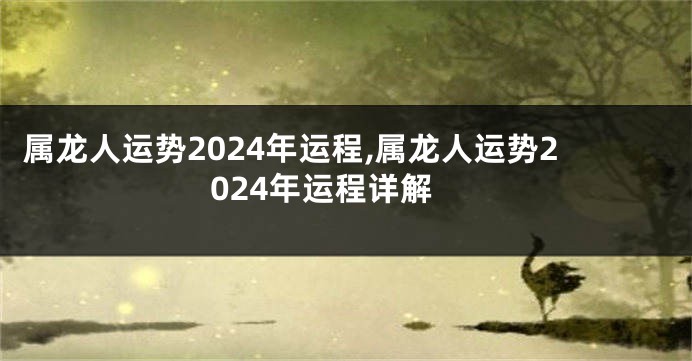 属龙人运势2024年运程,属龙人运势2024年运程详解