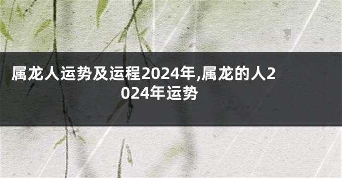 属龙人运势及运程2024年,属龙的人2024年运势