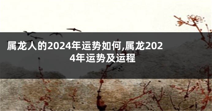 属龙人的2024年运势如何,属龙2024年运势及运程