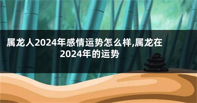 属龙人2024年感情运势怎么样,属龙在2024年的运势