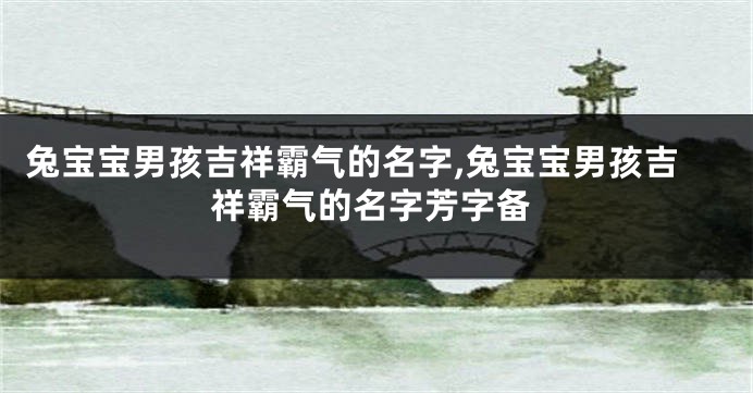 兔宝宝男孩吉祥霸气的名字,兔宝宝男孩吉祥霸气的名字芳字备
