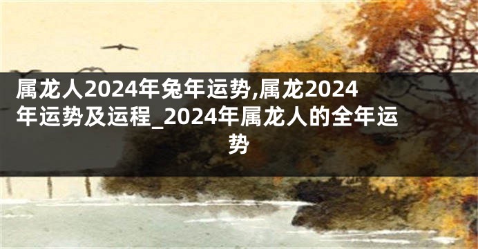 属龙人2024年兔年运势,属龙2024年运势及运程_2024年属龙人的全年运势