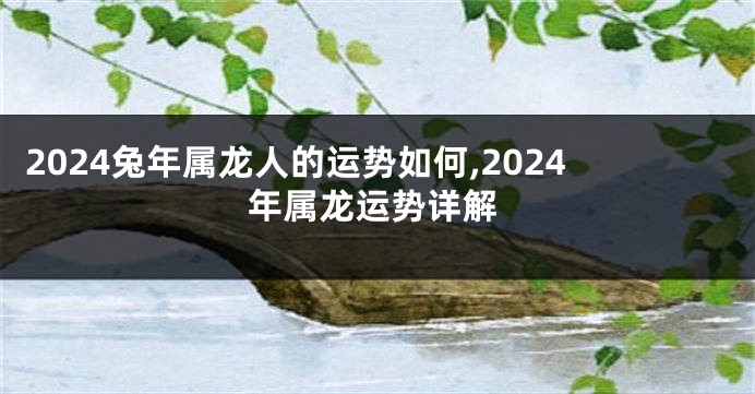 2024兔年属龙人的运势如何,2024年属龙运势详解