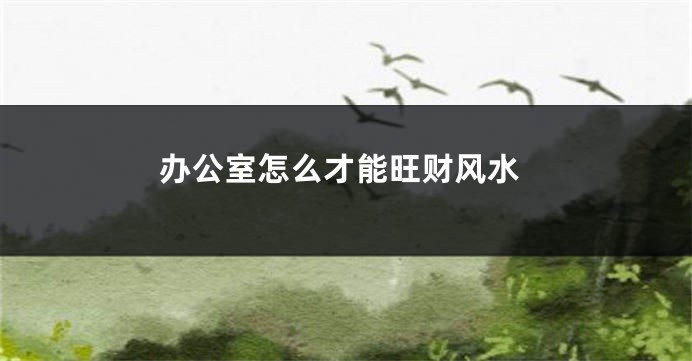 办公室怎么才能旺财风水