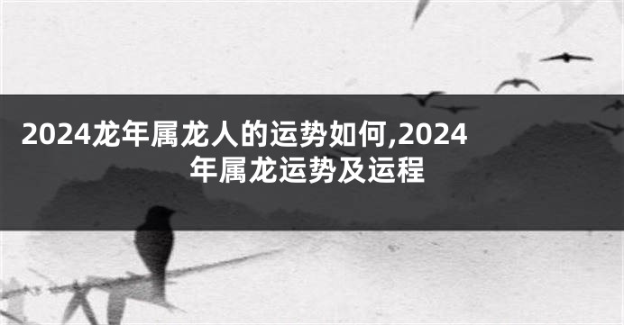 2024龙年属龙人的运势如何,2024年属龙运势及运程