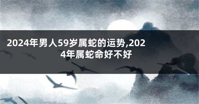 2024年男人59岁属蛇的运势,2024年属蛇命好不好
