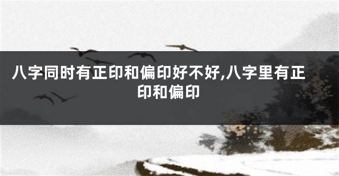 八字同时有正印和偏印好不好,八字里有正印和偏印