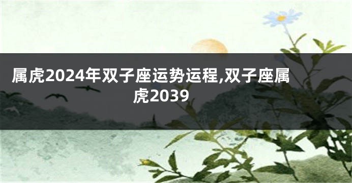 属虎2024年双子座运势运程,双子座属虎2039