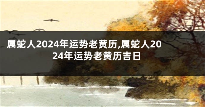 属蛇人2024年运势老黄历,属蛇人2024年运势老黄历吉日