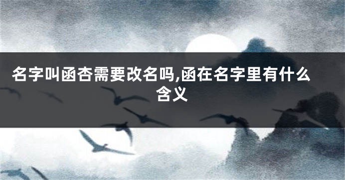 名字叫函杏需要改名吗,函在名字里有什么含义