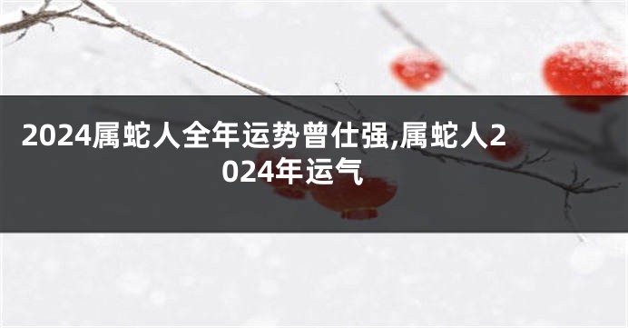 2024属蛇人全年运势曾仕强,属蛇人2024年运气