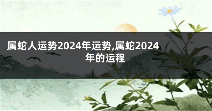 属蛇人运势2024年运势,属蛇2024年的运程