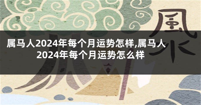 属马人2024年每个月运势怎样,属马人2024年每个月运势怎么样